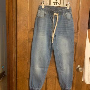 INC Denim Elastic/Drawstring Waist Jeans, Size 2